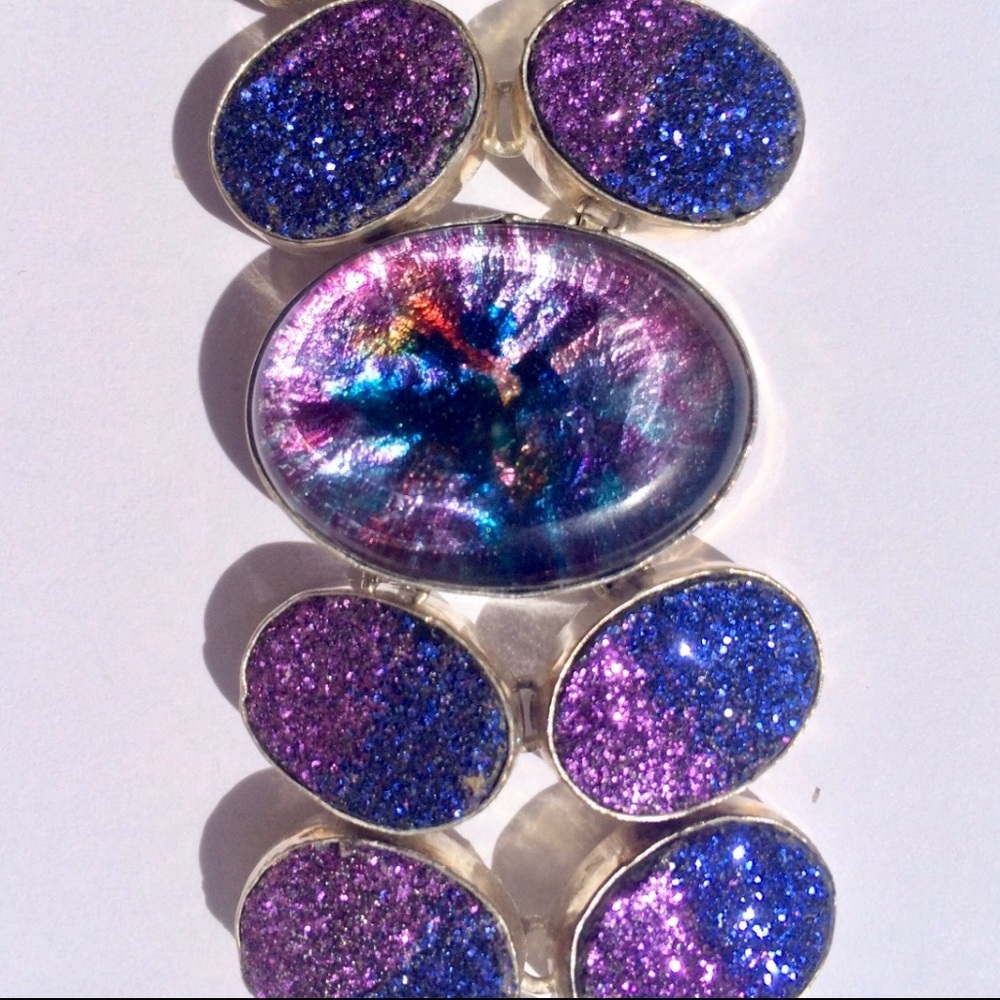 Dramatic Druzy Sterling Bracelet - image 2